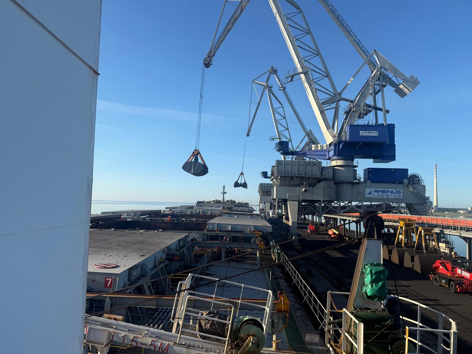 Interior of a bulk carrier cargo hold during a condition survey